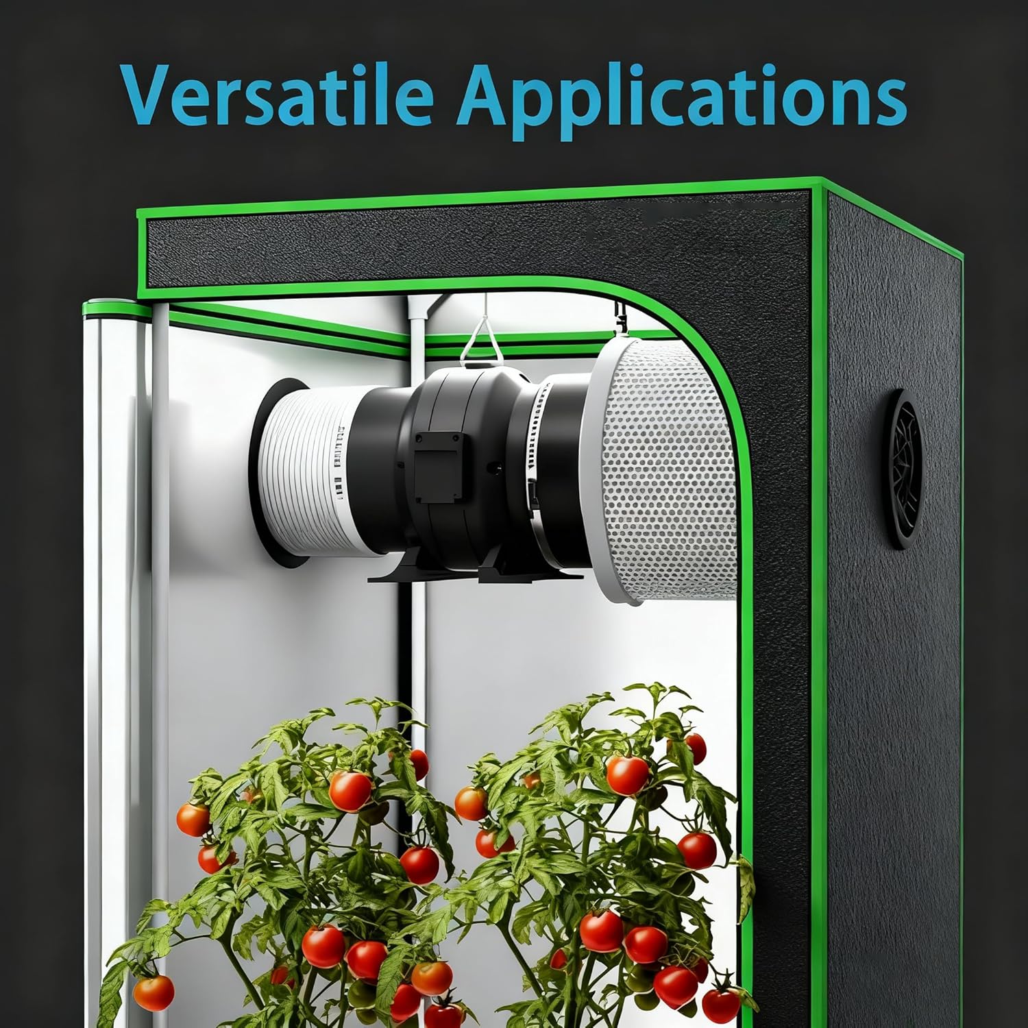 MELONFARM Air Filtration Kit, 6" 260 CFM Inline Duct Fan with E12 Speed Controller, 6.6 Ft Ducting & Rubber Coupler, Ventilation Exhaust Fan for Cooling Booster, Grow Tents, Hydroponics