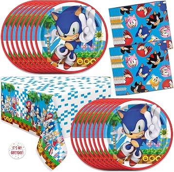 Sonic Birthday Party Decorations, Serves 16 Guests