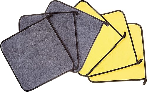 Miniatura 2 de Paños de limpieza de microfibra sin bordes de alta calidad, paquete de 6 toallas de mano multiusos de 12 x 12 pulgadas para lavado y detalles de