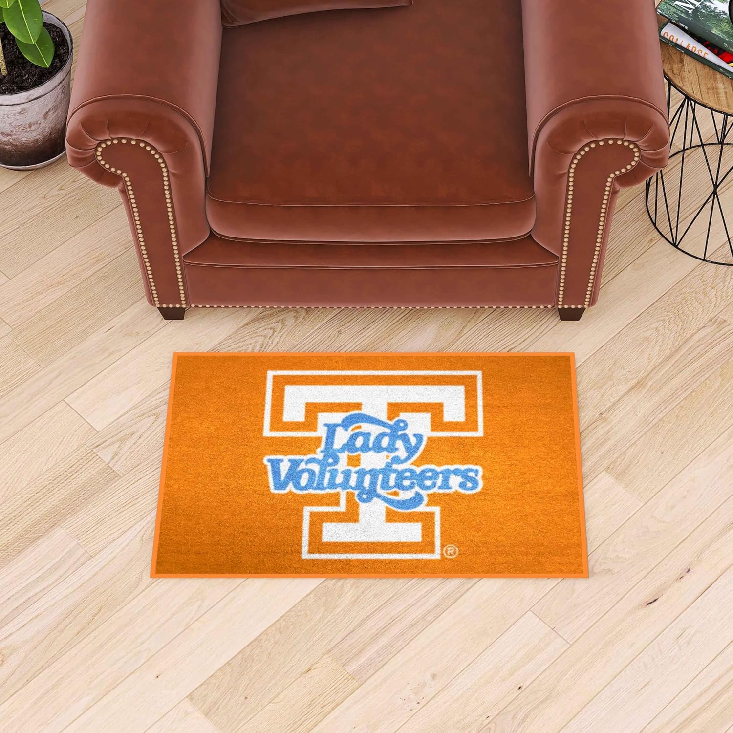 FANMATS 8283 NCAA - Tennessee Volunteers Starter Mat Accent Rug - 19in. x 30in. | Sports Fan Home Decor Rug and Tailgating Mat - "Power T and Lady Volunteers Script" Logo