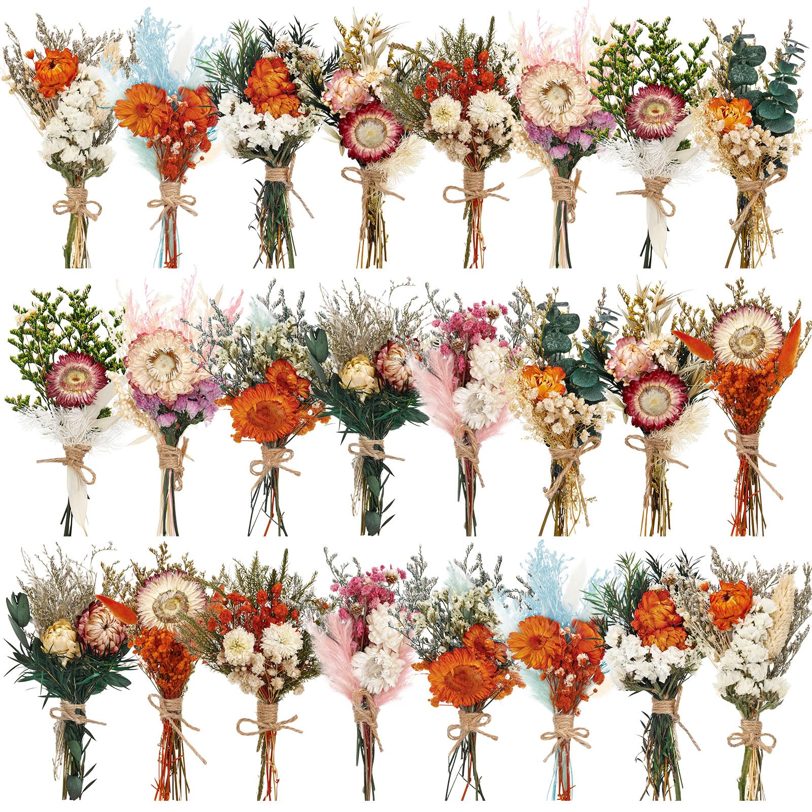 Bouquets de fleurs séchées bohème Layhit pour décoration de table et mariage champêtre