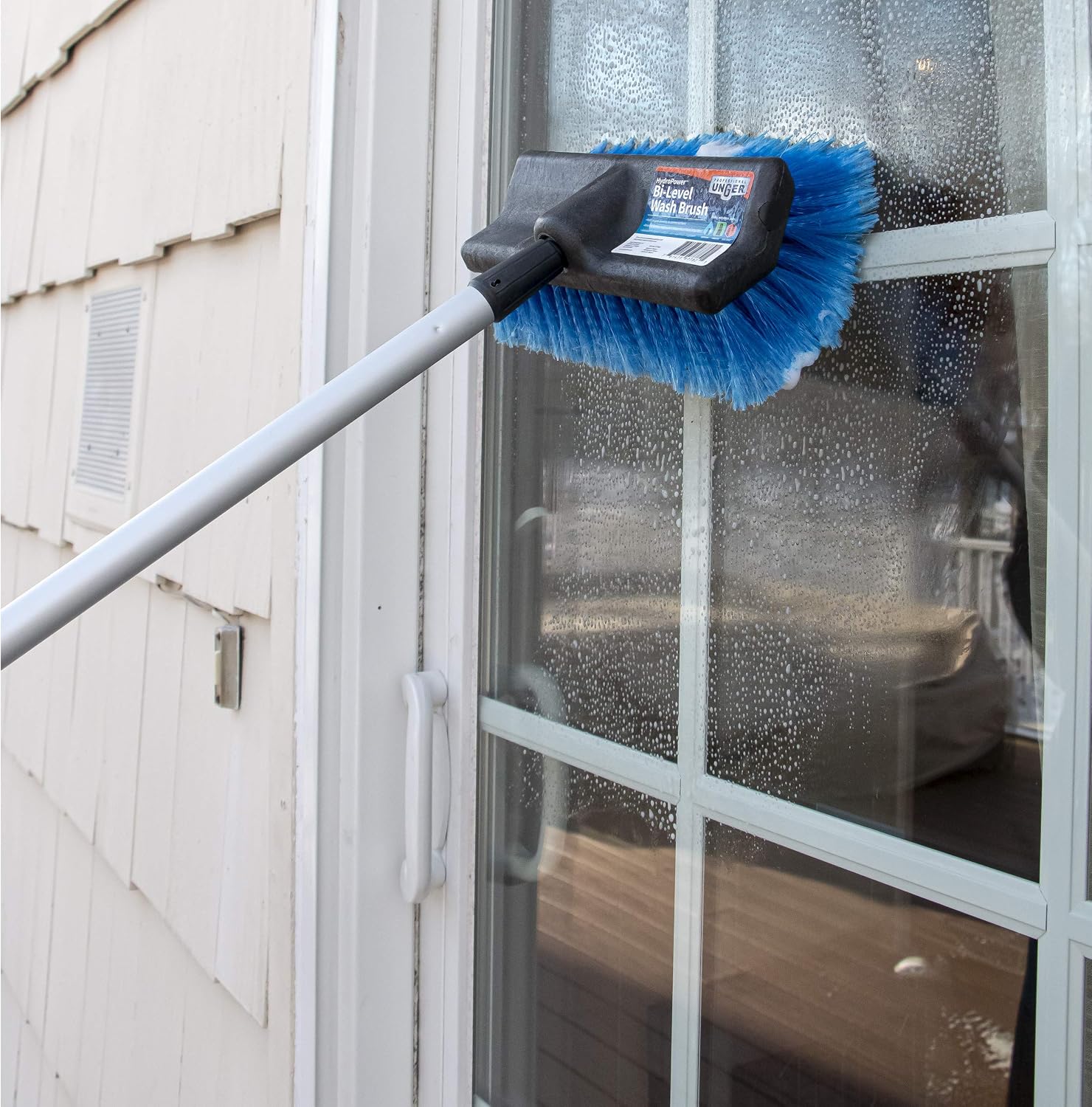 Unger Professional 10" Bi-Level Soft Wash Brush with 60" Aluminum Pole