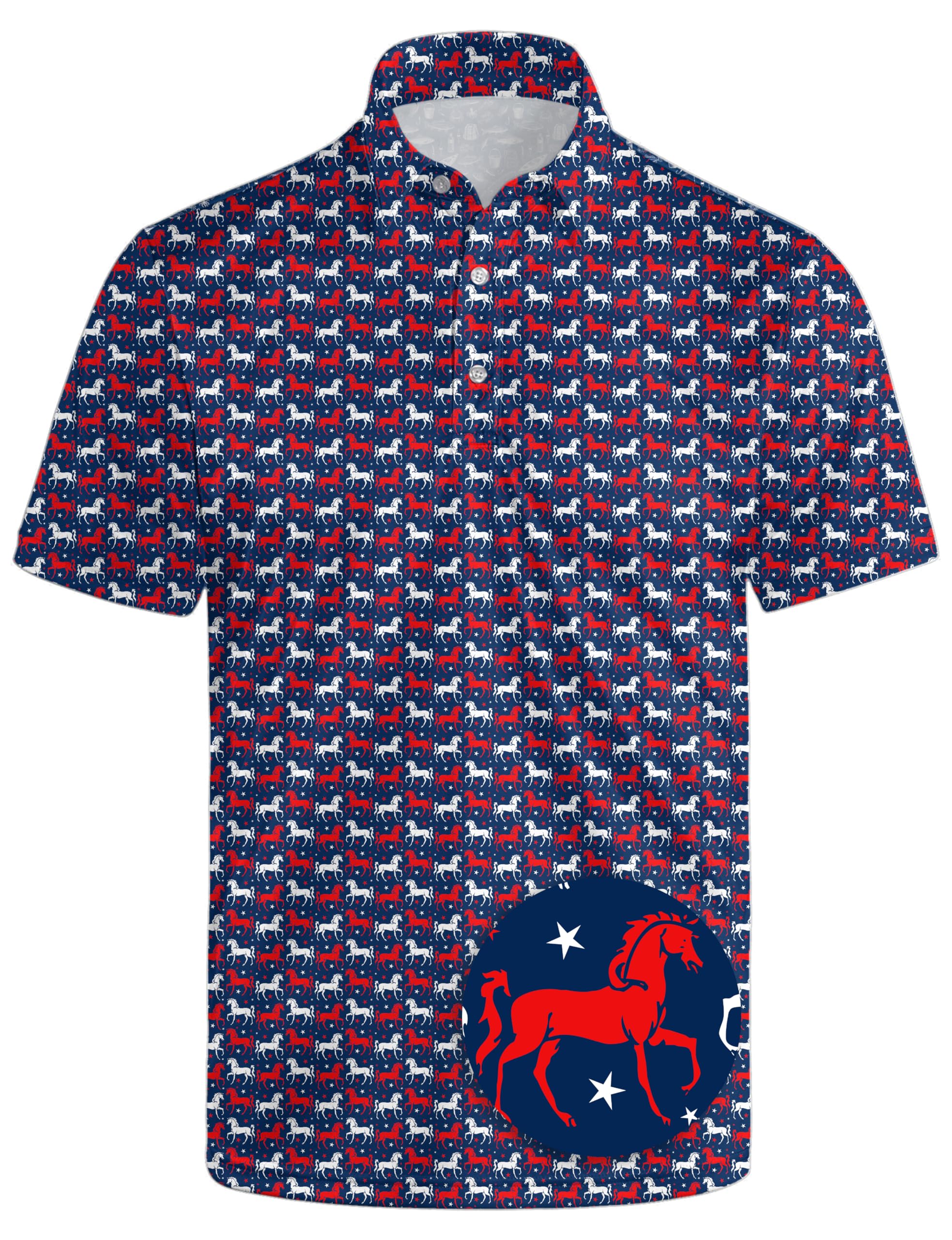 Men's Funny Golf Shirt Short Sleeve, Casual Polo Shirts for Men