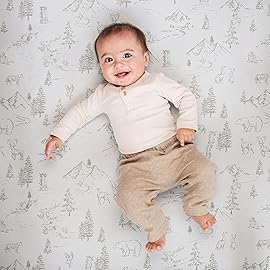 Crib Sheets Neutral - Fitted Baby Crib Sheets Bed for Girl Boy - 2 Pack Standard & Toddler Mattress - Buttery Soft Organic Cotton Blend (Arctic Journey)