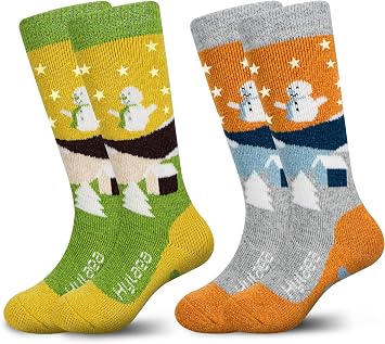 Hylaea Merino Wool Ski Socks Kids, Knee-high Warm Thermal Snowboard Skating Socks for Boys Girls Toddler