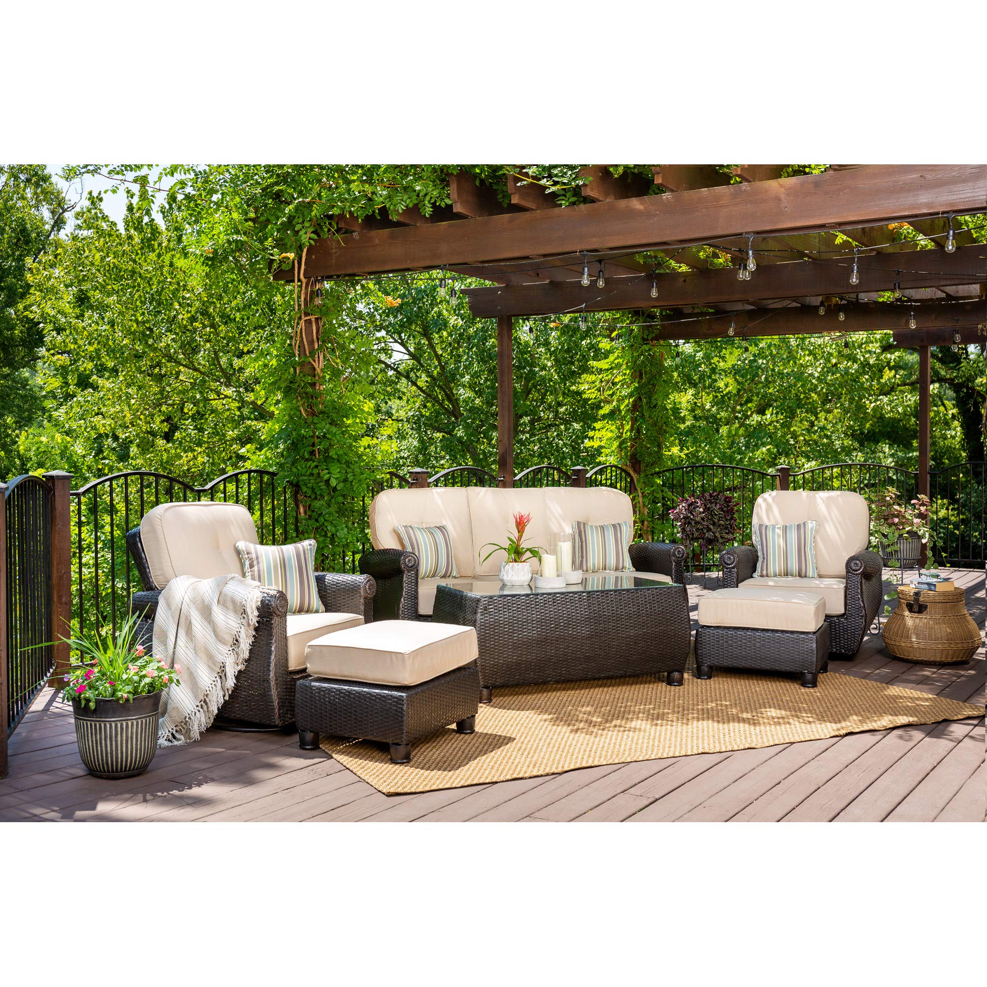 LaZBoy Outdoor Breckenridge 6 Piece Resin Wicker Patio Furniture