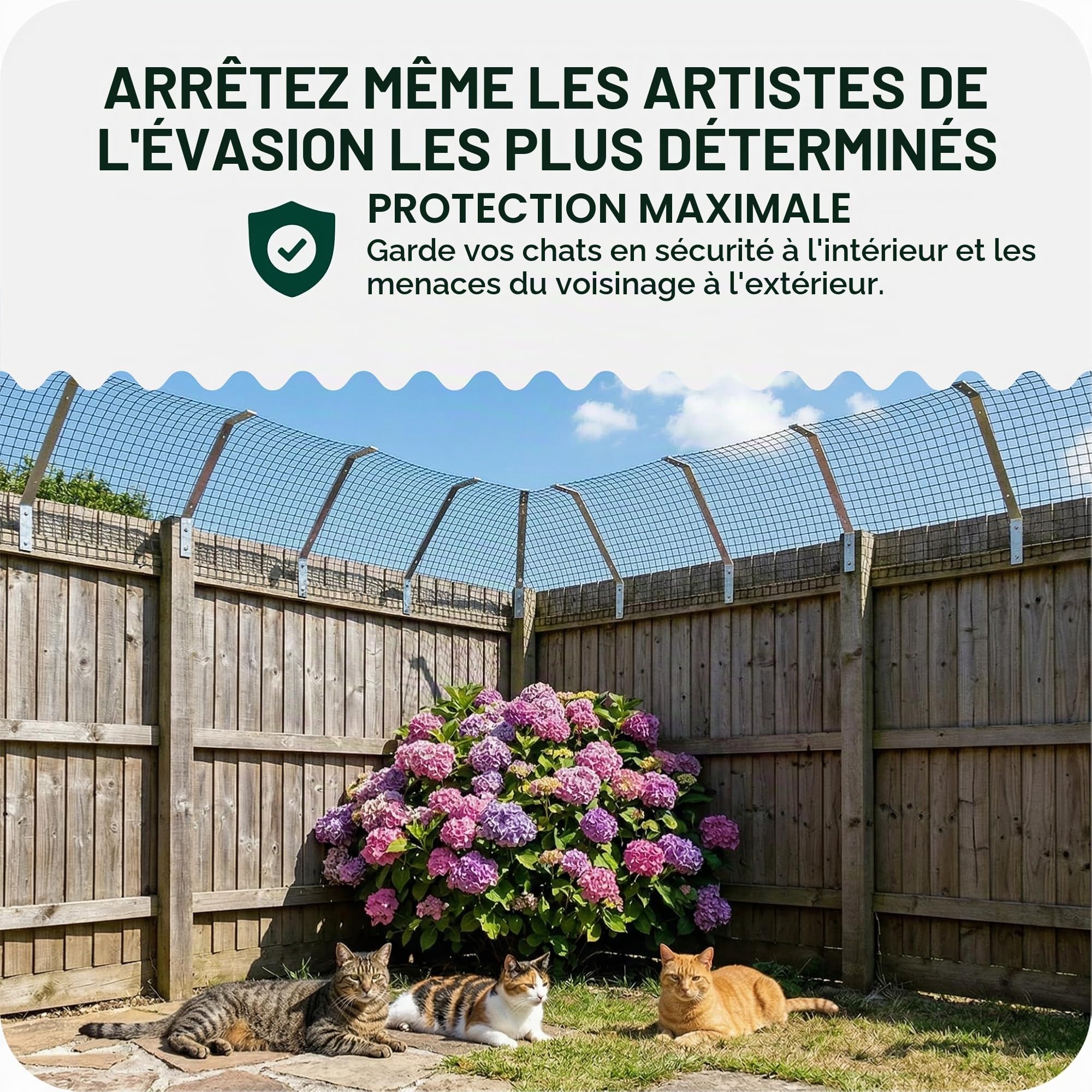 MISCHOME Kit de fixation de sécurité pour clôtures de jardin (10 mètres)