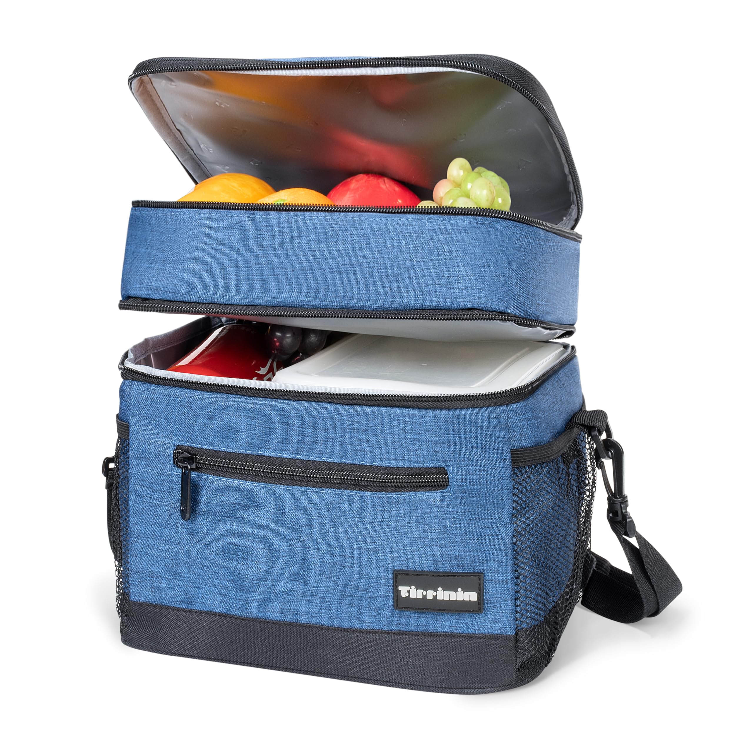Tirrinia Large Insulated Lunch Bag for Men and Women, Adult Double-Layer Leakproof Reusable Grocery Bag, Office, Travel, Work Lunch Cooler Tote