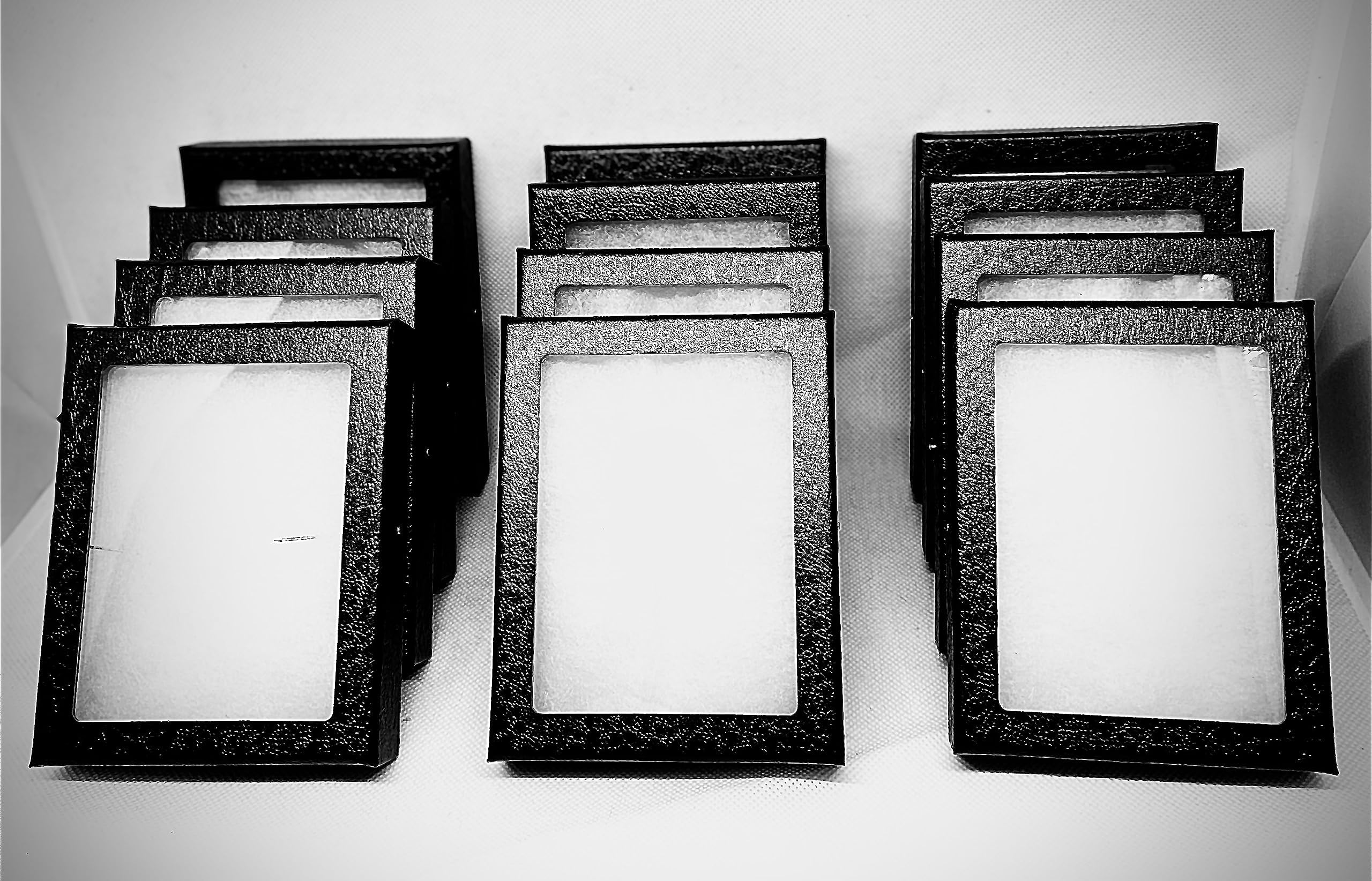 12 Riker Display Cases 3" x 4" x 3/4