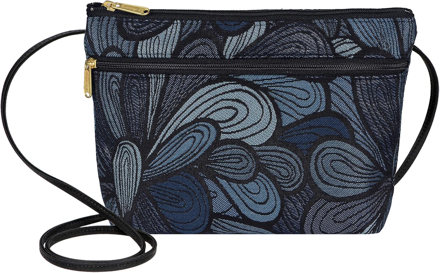 Danny K. Women's Tapestry Zipper Purse Crossbody Handbag, Adjustable Cord, Handmade in USA