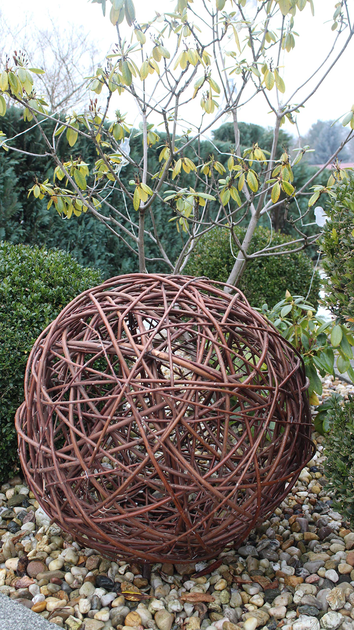 TOMENGBEIAABBCC Weidenkugel in 6 Größen, Dekokuge laus Weide Weidenball Gartenkugel Handgefertigt in EU (50cm)