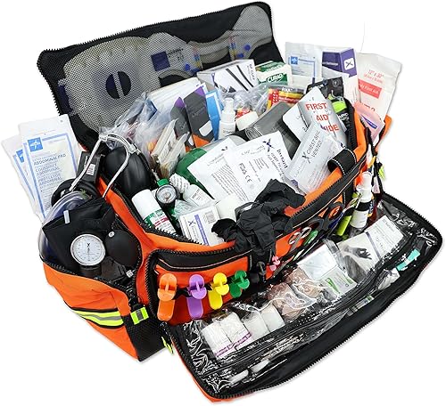 Miniatura 1 de Lightning X MB50 Bolsa de equipo para respiración y trauma con kit de llenado para First Responder EMT, color naranja
