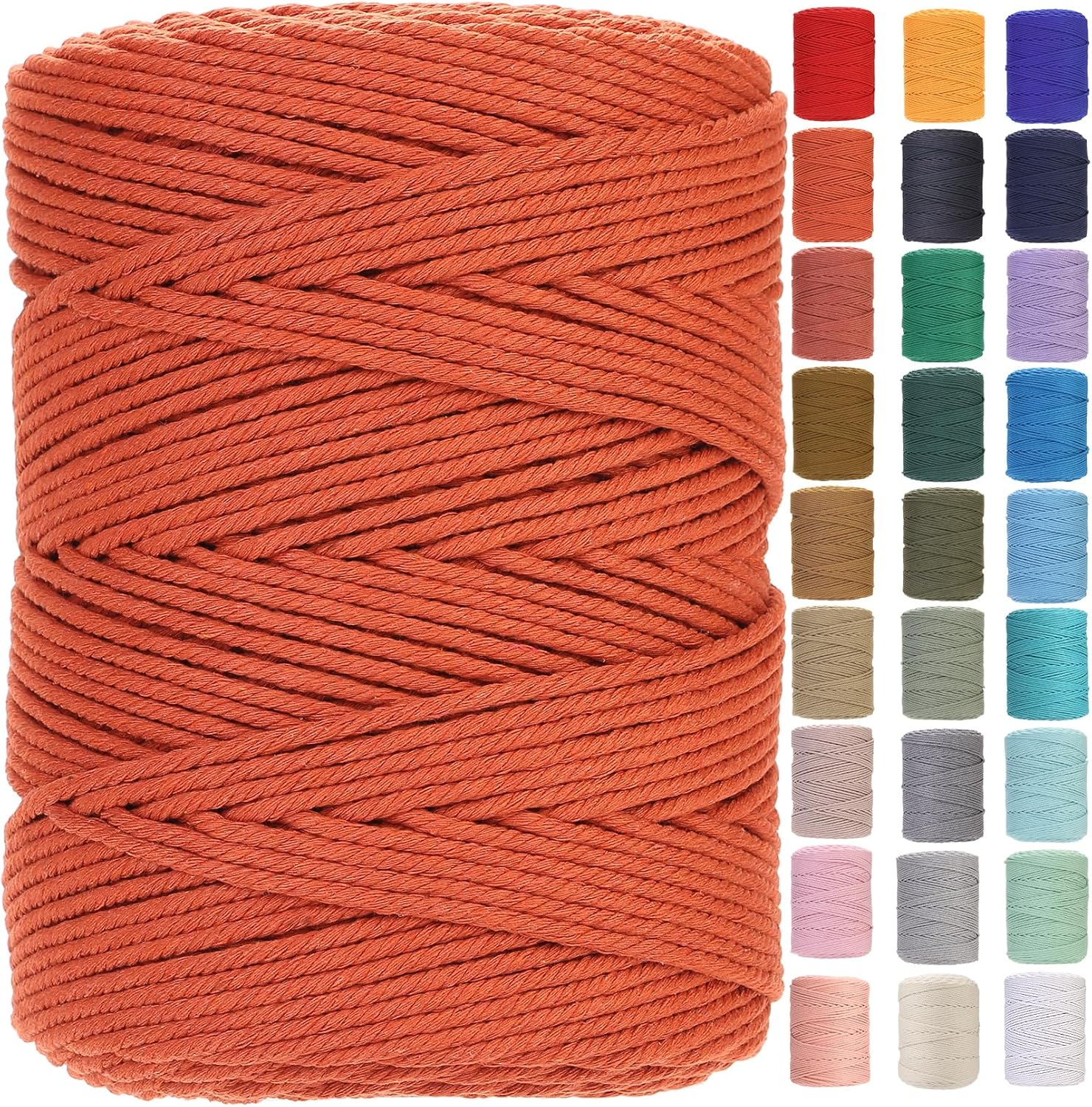 Macrame Cord 4mm x 328yards Natural Cotton Cord Colored