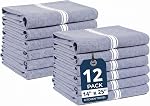 Lane Linen Kitchen Towels Set - 100% Pure Cotton Dish Towels for Kitchen, Super Absorbent Kitchen Hand Towel, Blue Tea Towels, Soft & Durable Dish Cloths, Pack of 12 – 15”x25”, Blue Chambray