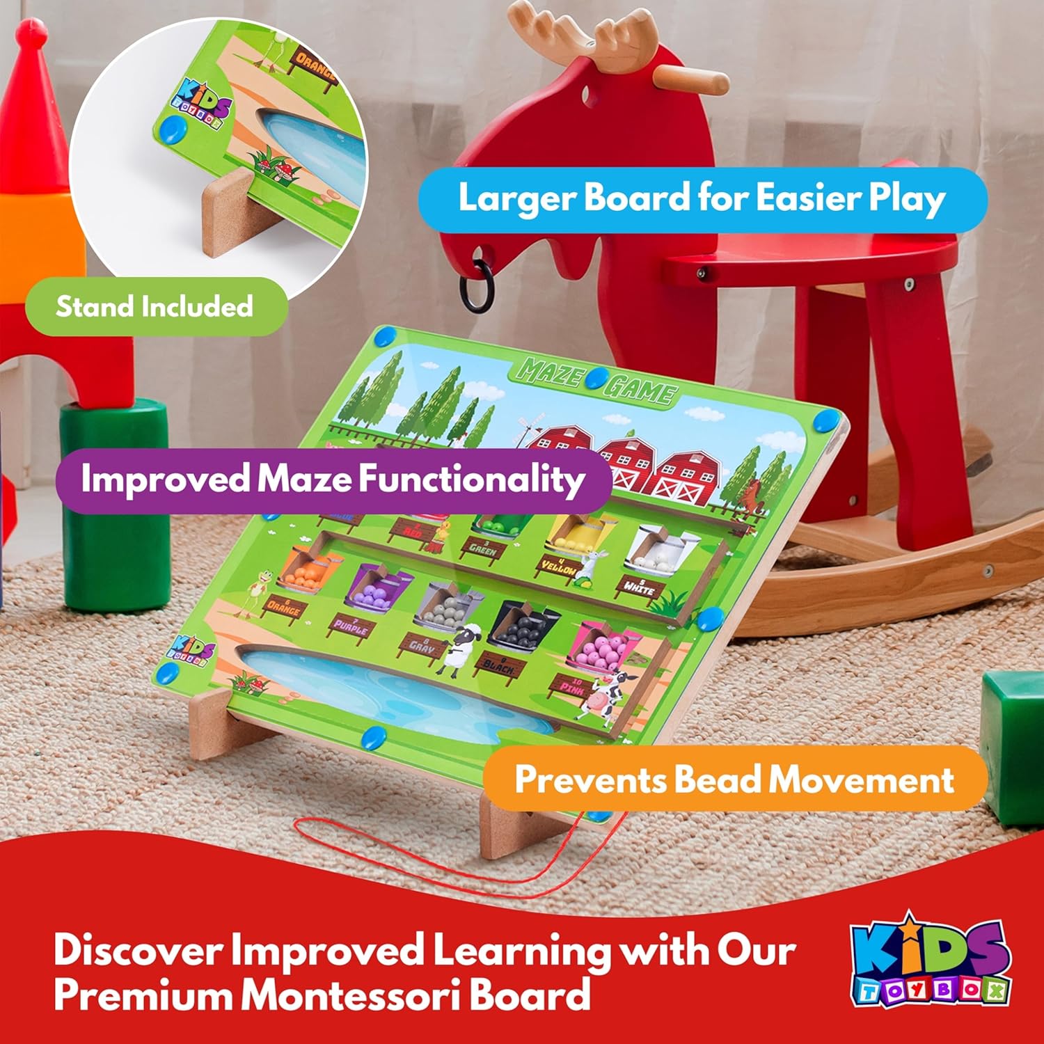 Magnet Board for Kids - 16" x 12" XL - Montessori Magnetic Busy Board - Kindergarten Learning Activities Magnet Maze - Toddler Magnetic Toys for Fine Motor Skills - Sorting Toys for Toddlers 3-5 image 3 of 8 B0CMMXGTR7