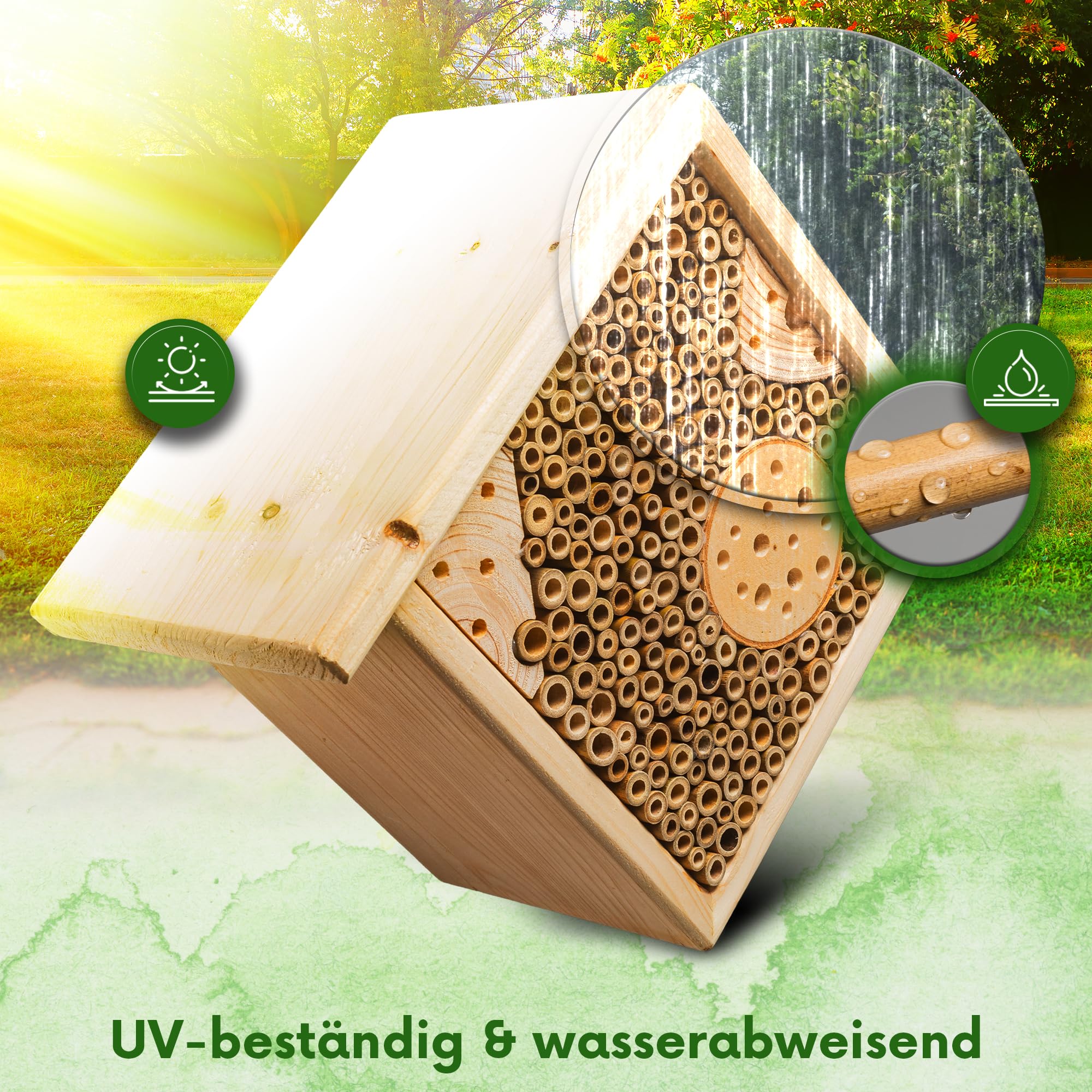 Tubi Di Bamb&ugrave; Per Api - 100 Pezzi Da 15 Cm | Rifugio Per Api Solitarie - Nido Ecologico