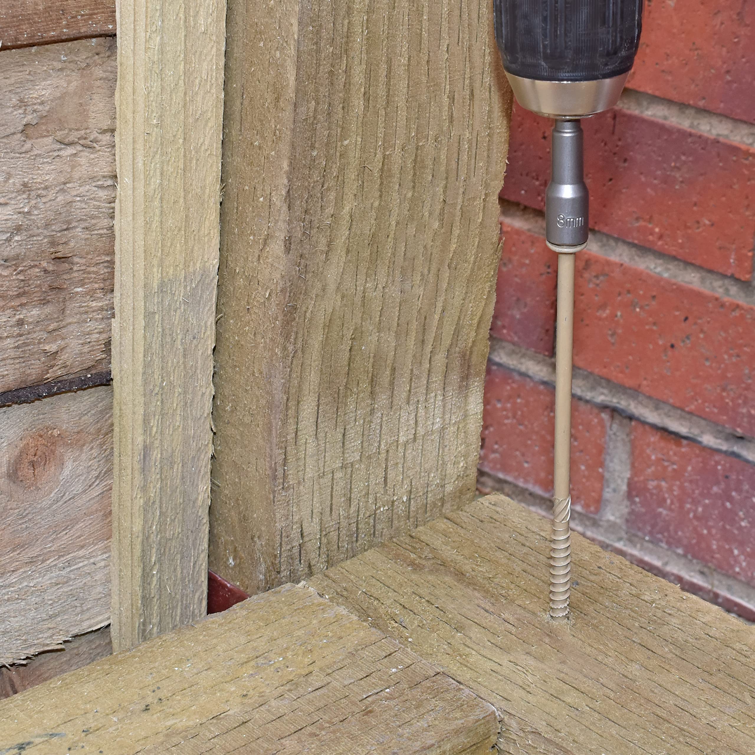 100, 200 mm Timberfix Plus ?ruby do spania z ?bem sze?ciok?tnym Timberlok Deck Landscape