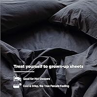 Vista 5 de Fabdreams - Juego de sábanas de algodón 100% orgánico, tejido de percal, 4 piezas, 300 hilos, certificado GOTS, transpirable, fresco, acabado