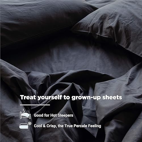 Miniatura 4 de Fabdreams - Juego de sábanas de algodón 100% orgánico, tejido de percal, 4 piezas, 300 hilos, certificado GOTS, transpirable, fresco, acabado de