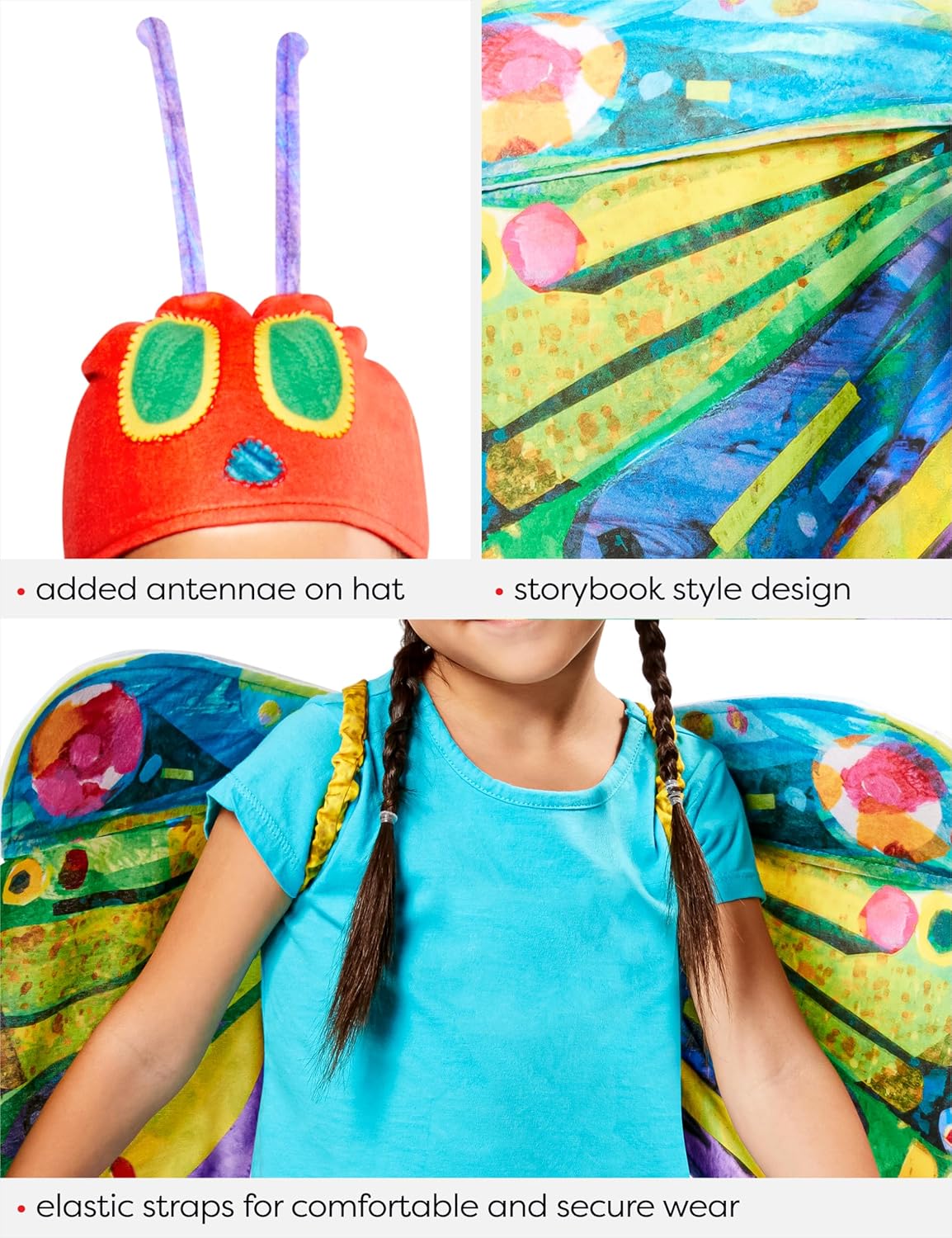 The World of Eric Carle: Beautiful Butterfly Costume Kit for Kids by Rubies, 4T - Image 4