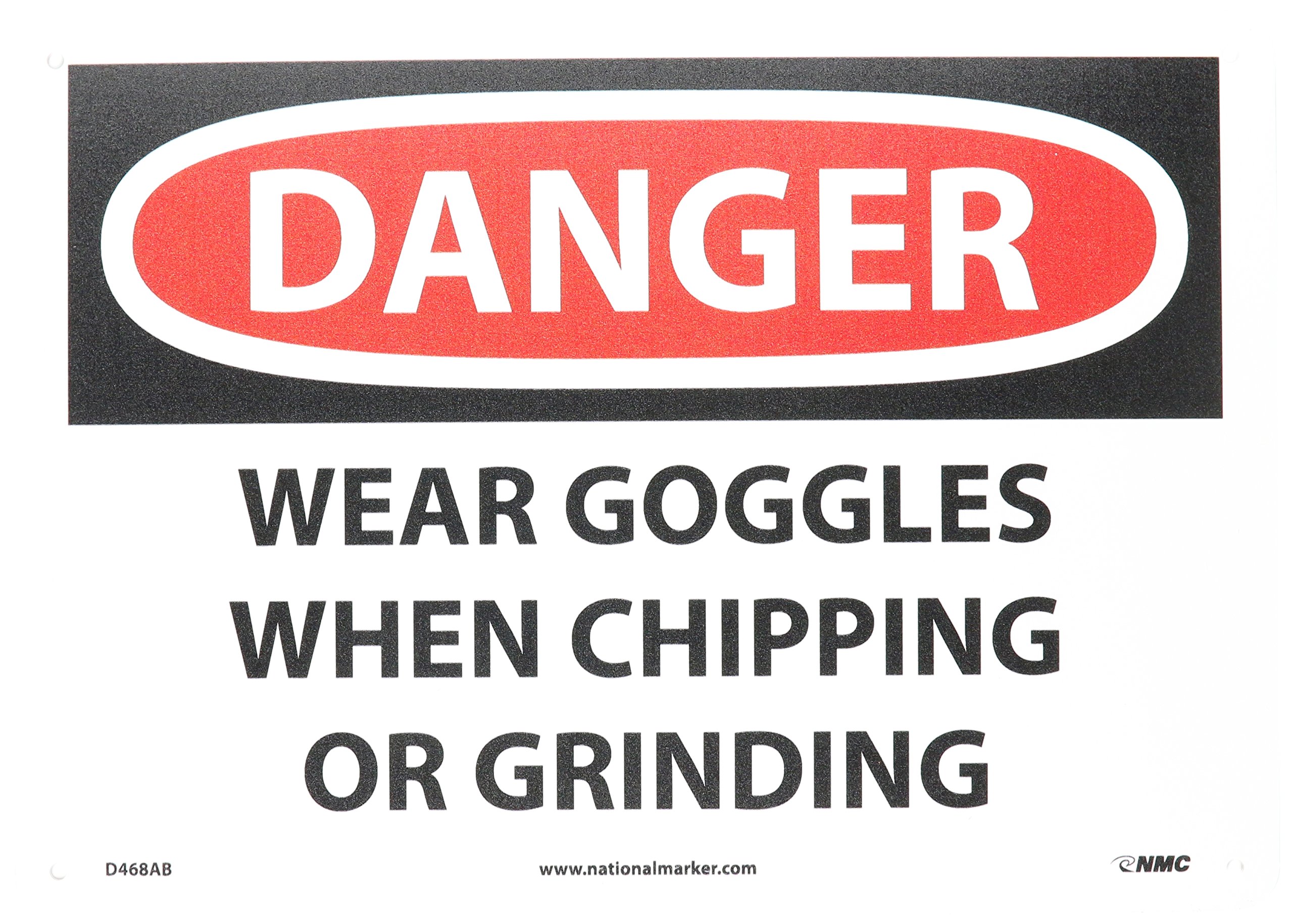 Panneau danger chipping grinding en aluminium rouge - 4