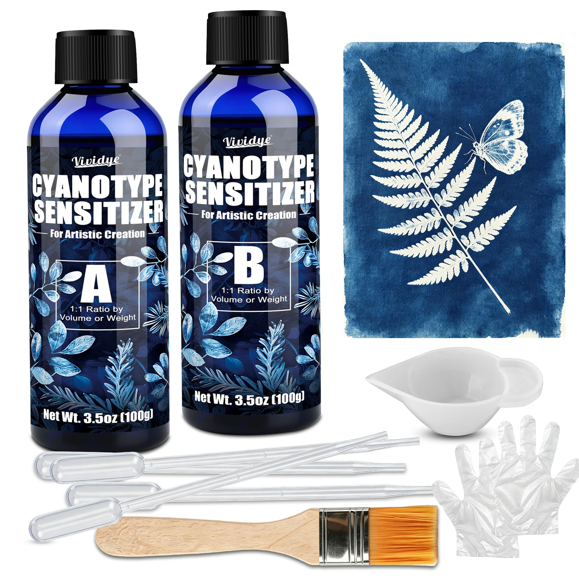 Cyanotype Sensitizer Kit 200g – 1:1 Mix, No Dilution, for Fabric & Paper