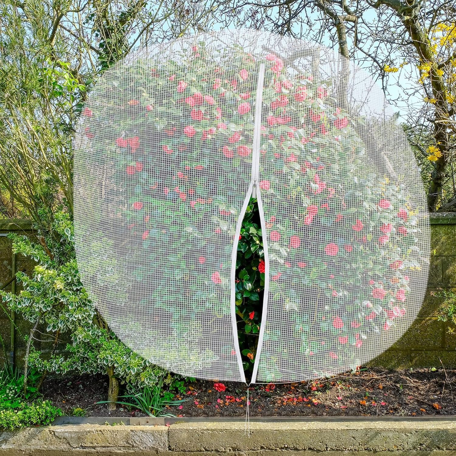 12 x 16 FT Large Fruit Tree Netting Bags Garden Plant Protector with Zipper and Drawstring Blueberry Bushes Netting Covers Plant Protection Mesh Net Bags from Insect Bug Cicada