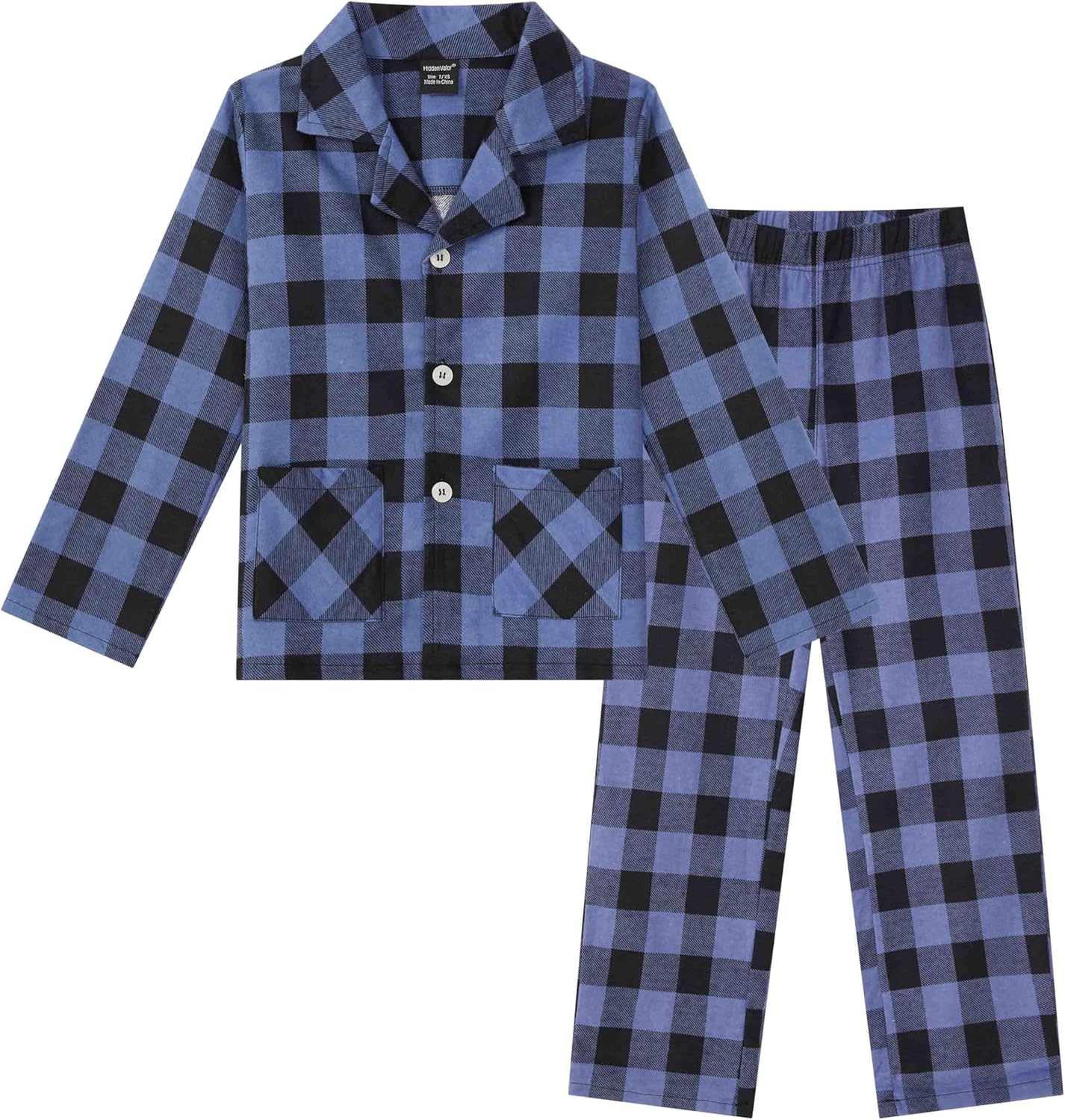 HiddenValor Big Boys Cotton 2 Piece Pajama Set for Girls Kids