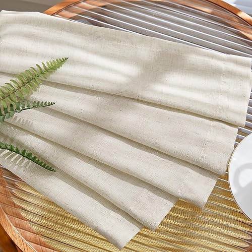 Miniatura 7 de COLLACT Cortinas de lino a rayas negras de 84 pulgadas de largo para sala de estardormitorio, cortinas con patrón de rayas de granja, cortinas