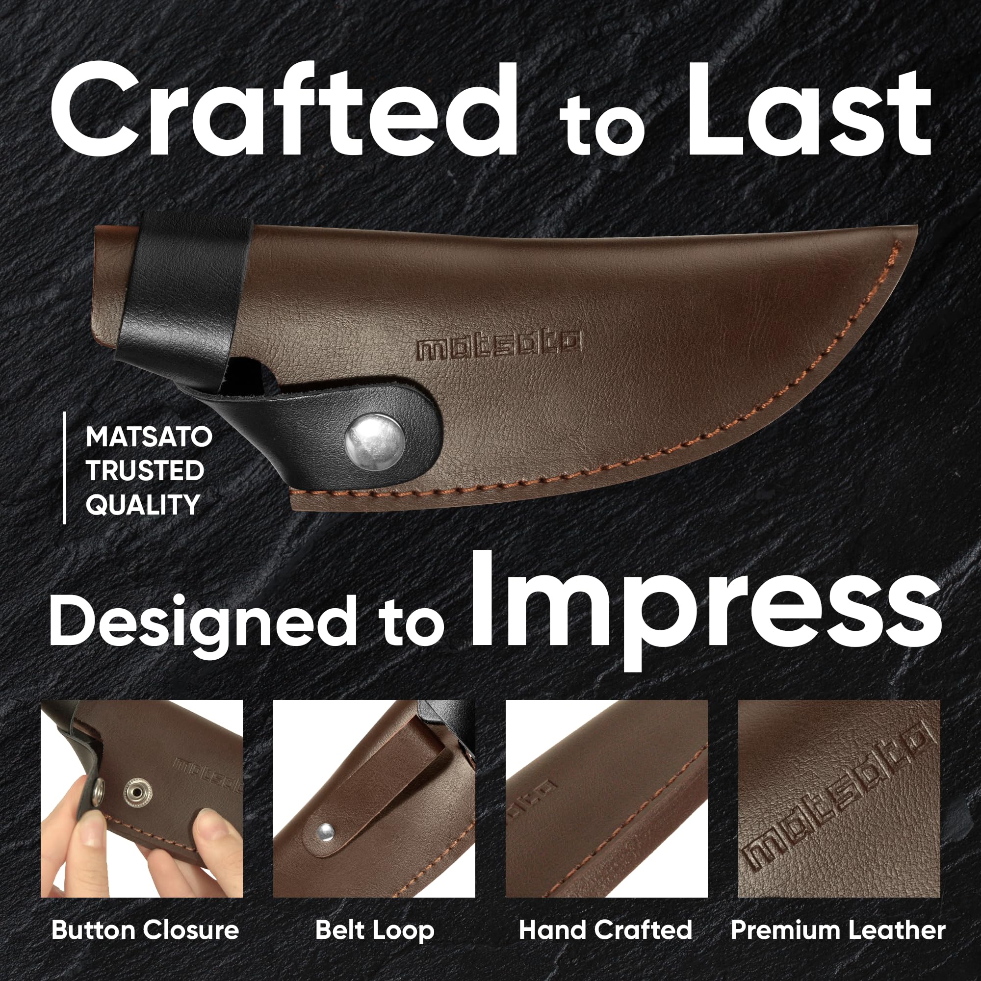 Amazon.com: Matsato Kitchen Knife Leather Sheath, Japanese Steel