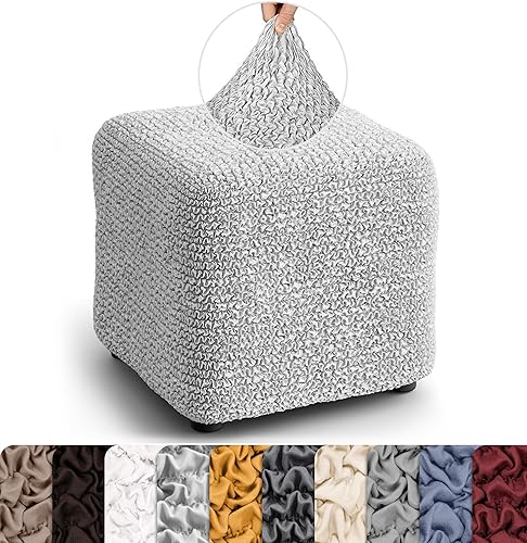 Miniatura 24 de PAULATO BY GA.I.CO. Funda para Otomana Pequeña Funda para Taburete Funda para Puf - Funda de Tela de Poliéster Suave - Protector de Muebles Elástico