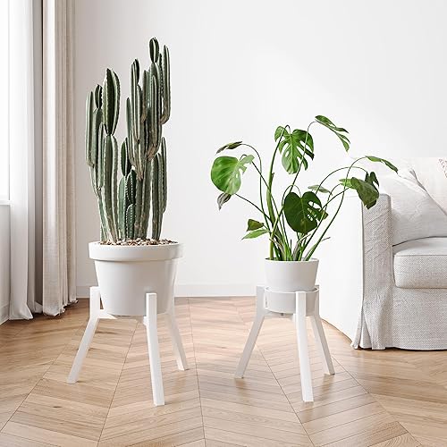 Miniatura 2 de Soportes ajustables para plantas, juego de 2, soporte moderno pequeño para plantas de metal, soporte estable y resistente para flores para 10-16