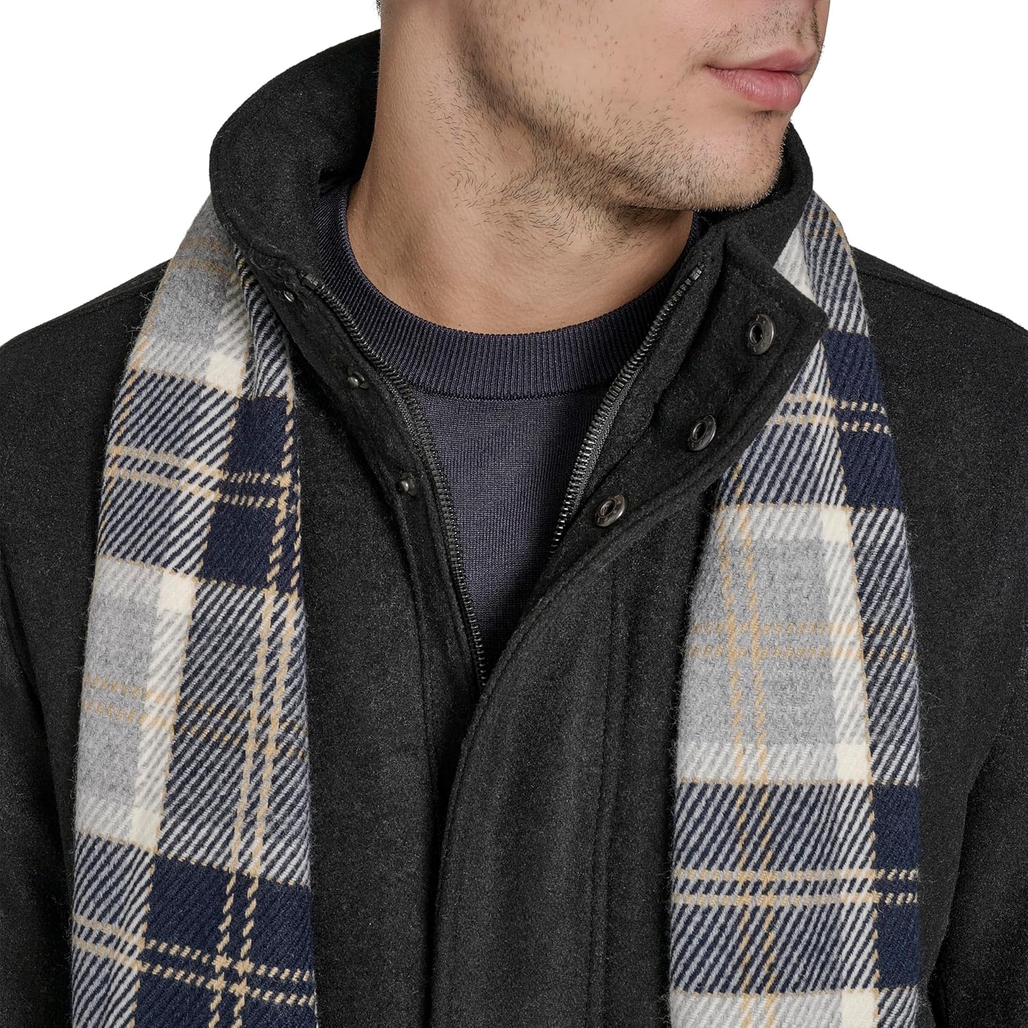 DOCKERS Men's Wool Melton Two Pocket Full Length Duffle Coat