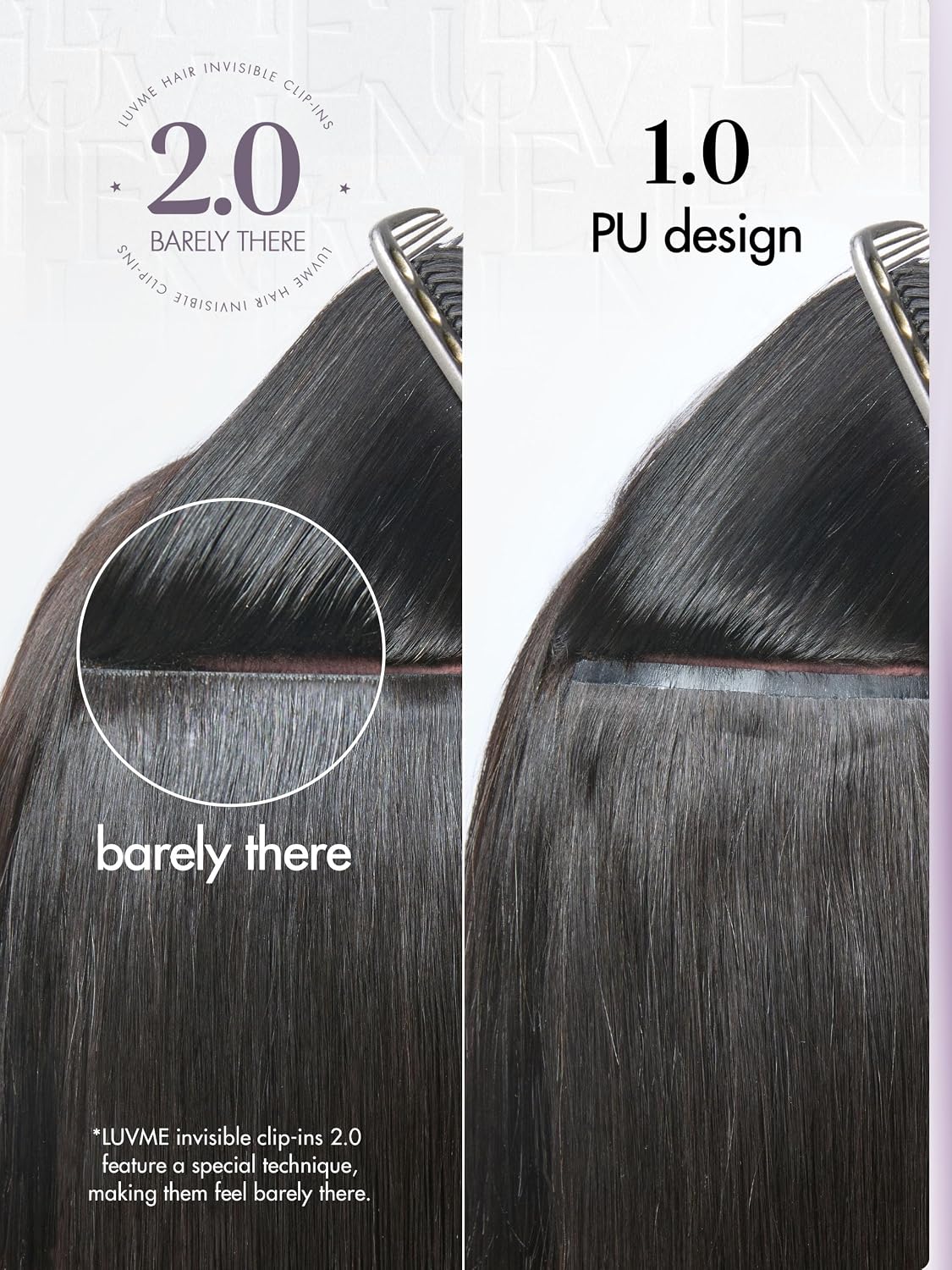 LUVME Invisible Body Wave Clip in Hair Extensions Real Human Hair for Women, 14 Inch 110g 6Pcs, Remy Hair Clip Ins, Invisible Clip Ins for Daily Wear & Special Occasions