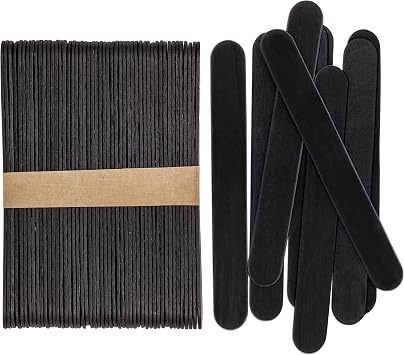 6 Inch Jumbo Craft Sticks, Painted Black, 50 Pack | Colorfast Sticks, Smooth Birch Wood, Crafts and STEM, 5.9 x 0.7 Inches