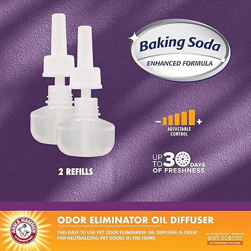 Miniatura 2 de Arm & Hammer For Pets Scents - Recambios de aceite perfumado enchufable en campos de lavanda, paquete de 2 Desodorizador para el hogar para olores