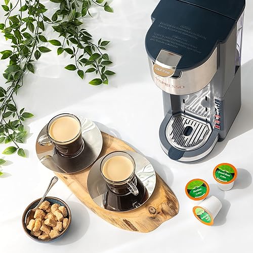 Vista 30 de Mixpresso Cafetera de una sola porción compatible con cápsulas K-Cup y café molido, cafetera K-Cup de una sola porción con 4 tamaños de preparación