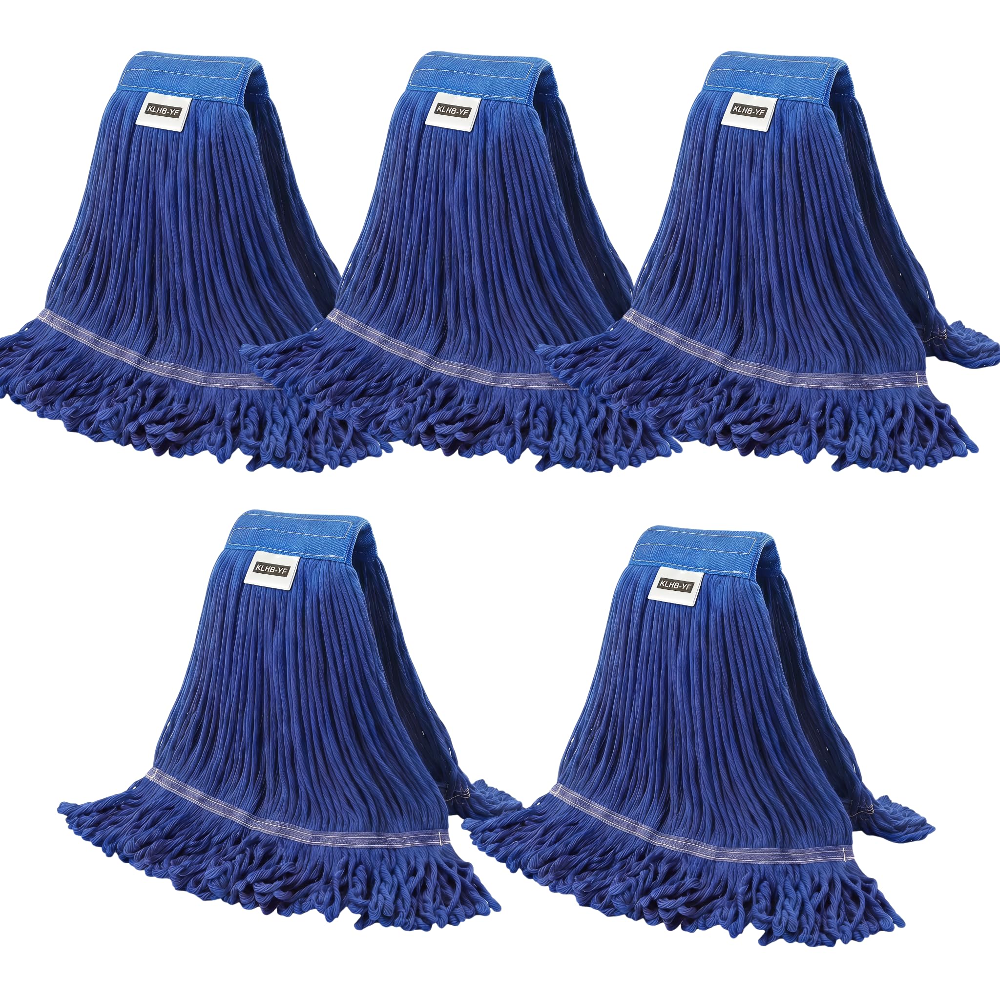 Heavy Duty Wet Industrial Cleaning Mop Head – 21 oz Blue mop Head Replacement Cotton Washable Industrial mop Heads Heavy Duty for Commercial &amp; Home Cleaning（Blue）