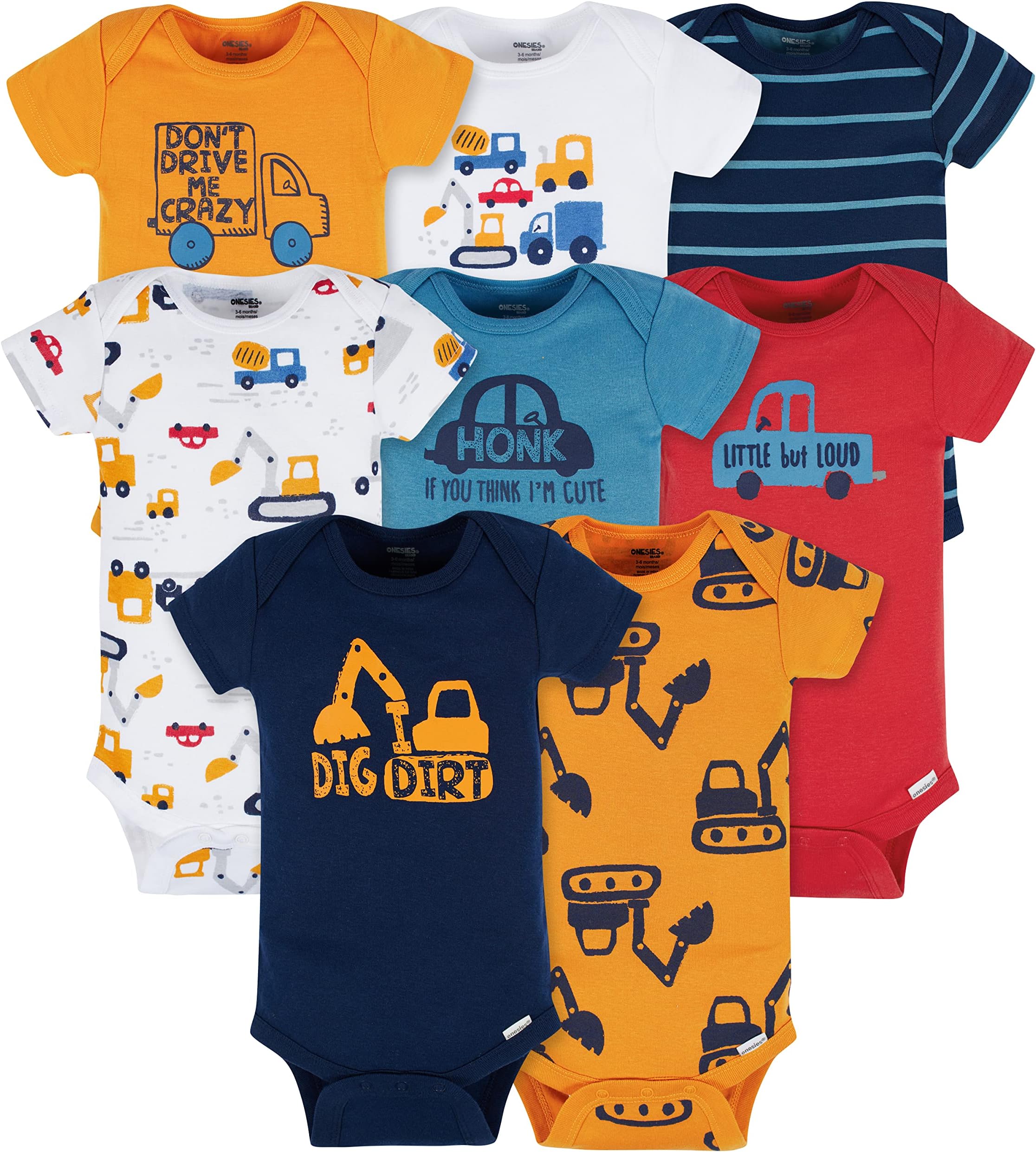 Baby Boys' 8-pack Short Sleeve Mix & Match Bodysuits