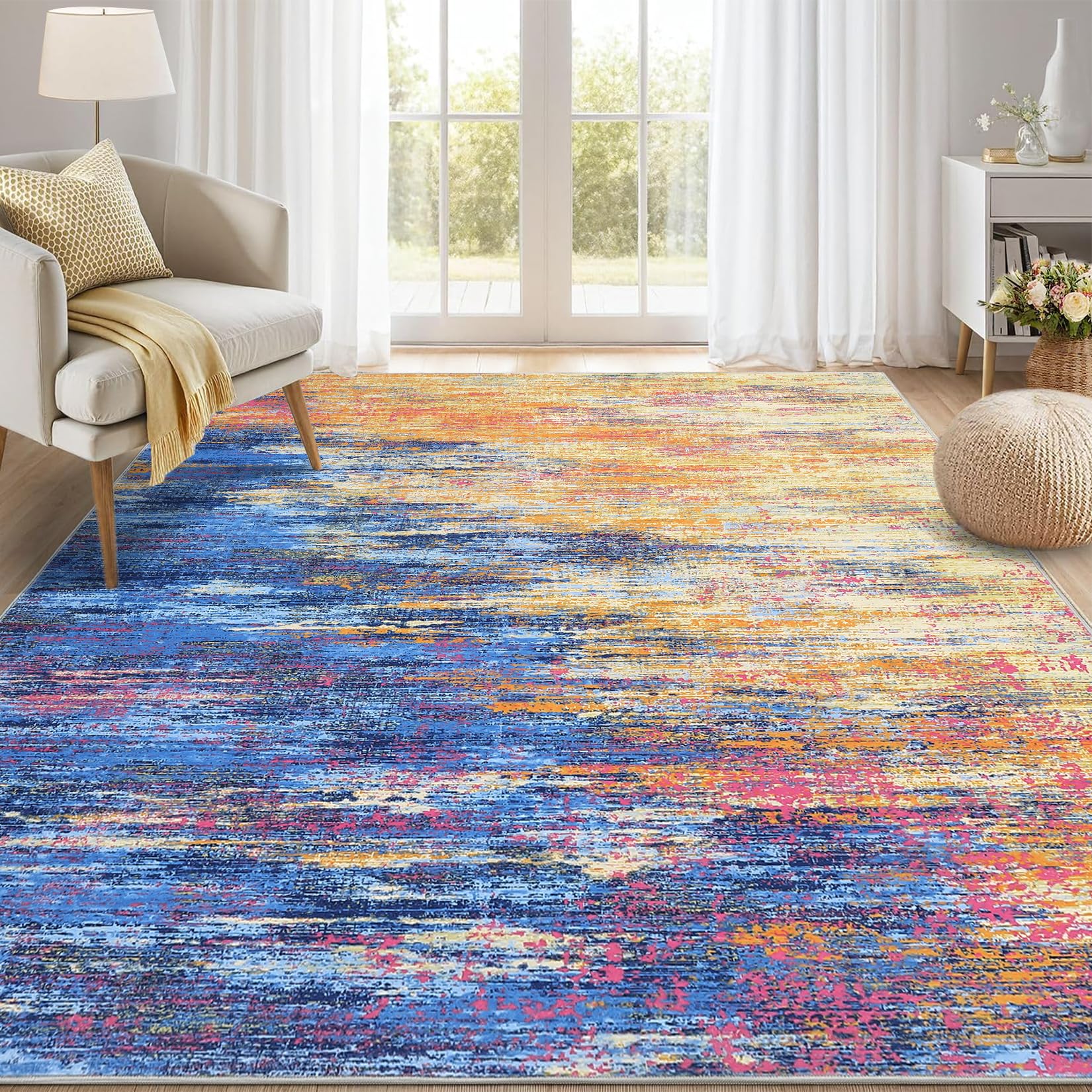 ROYHOME 8x10 Abstract Rug
