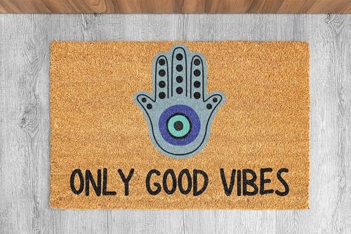 Miniatura 4 de KOKO DOORMATS Tapete de bienvenida al aire libre  Tapete de entrada al aire libre en fibra de coco natural con respaldo de PVC resistente, tapete de