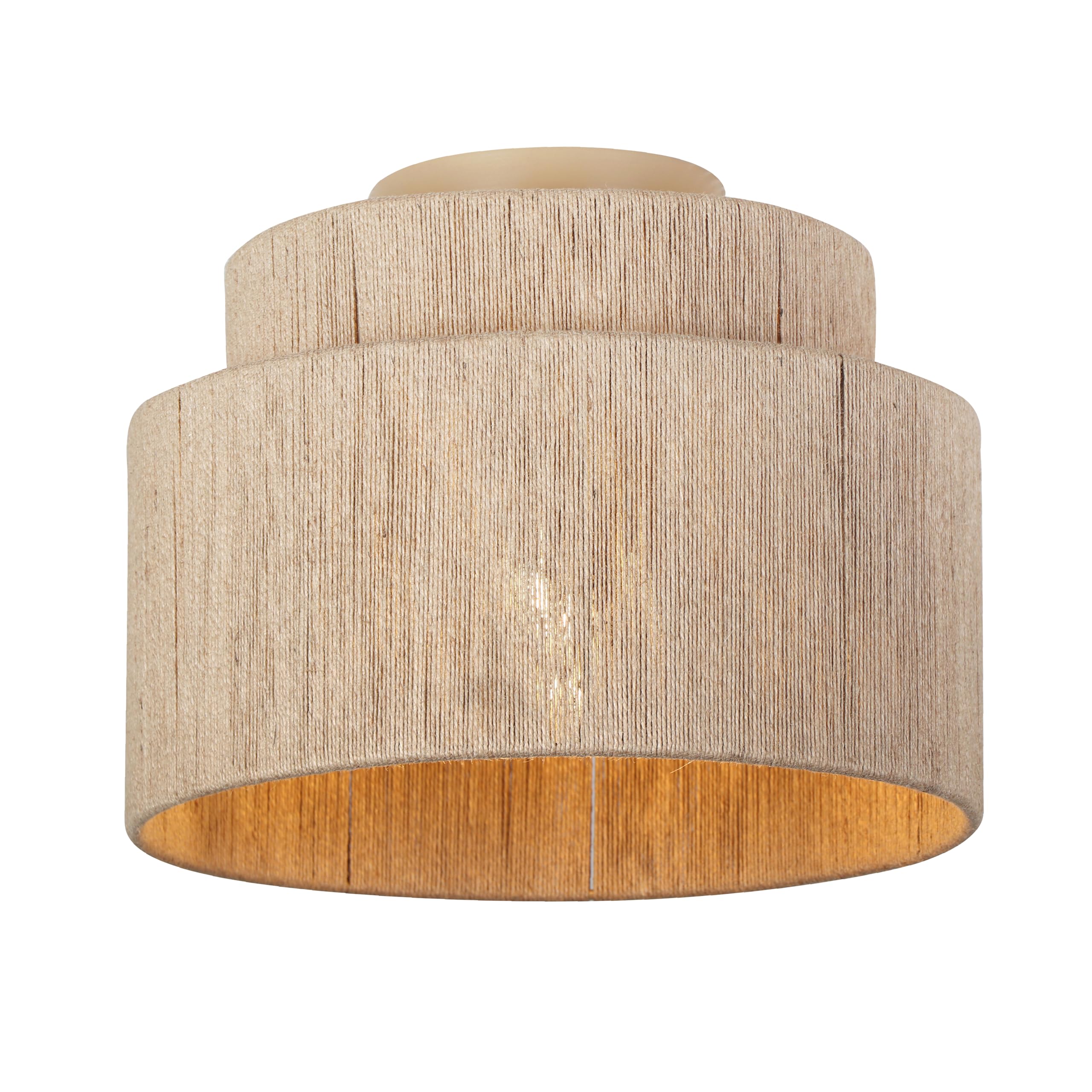 Trio Leuchten Lámpara de techo SMILLA 666800136, metal beige, pantalla de yute natural, exc. 1x E27