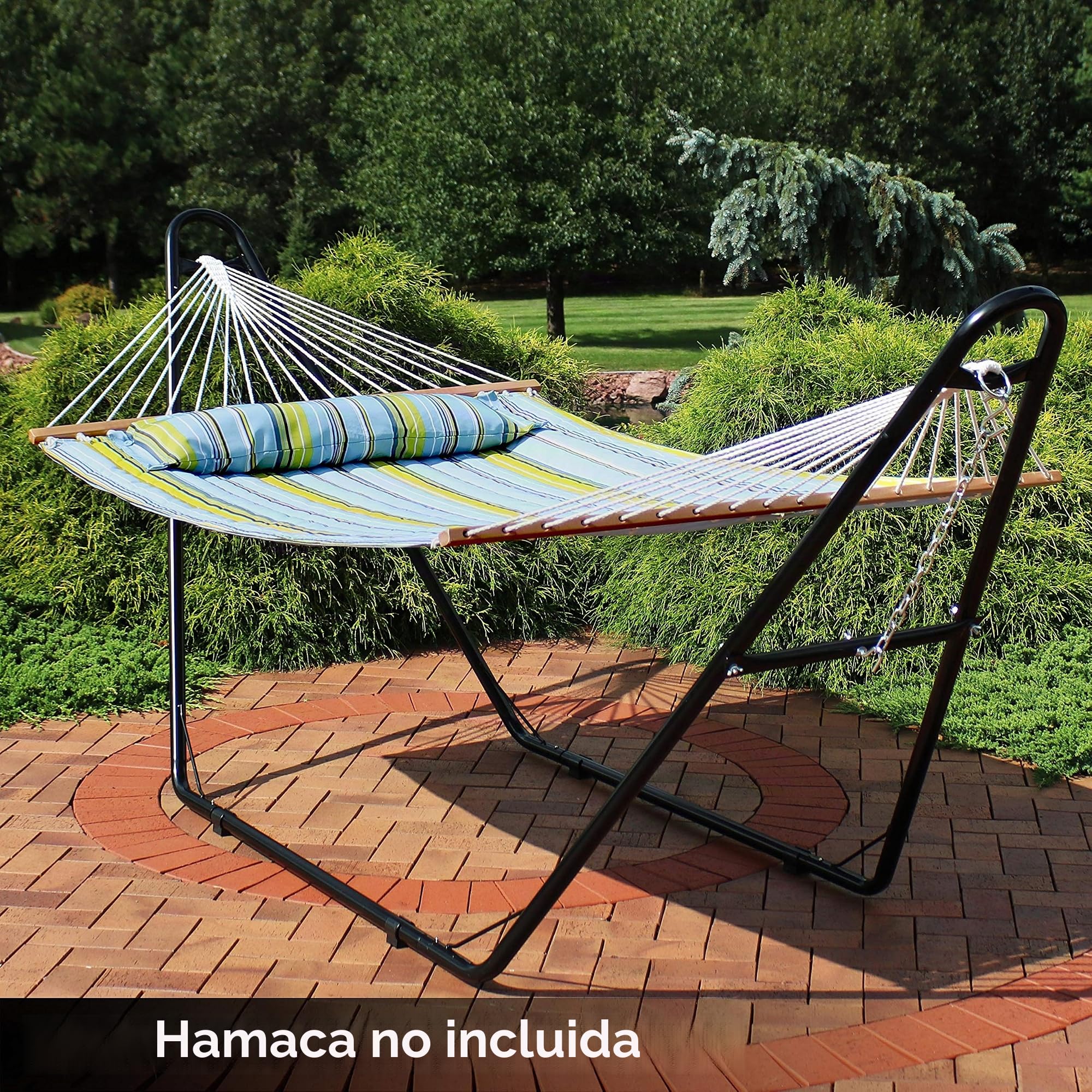 Sunnydaze - Soporte universal para hamaca de acero muy resistente, multiusos, capacidad de 250 kg, para 2 personas, compatible con hamacas de 2,9 a 4,3 m de largo, varios colores disponibles