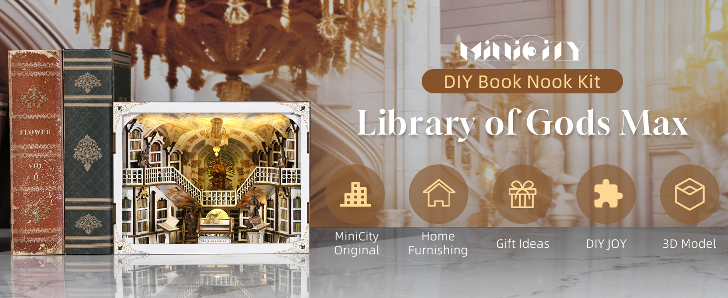 Amazon.com: MiniCity DIY Book Nook Kit for Adults, 3D Wooden