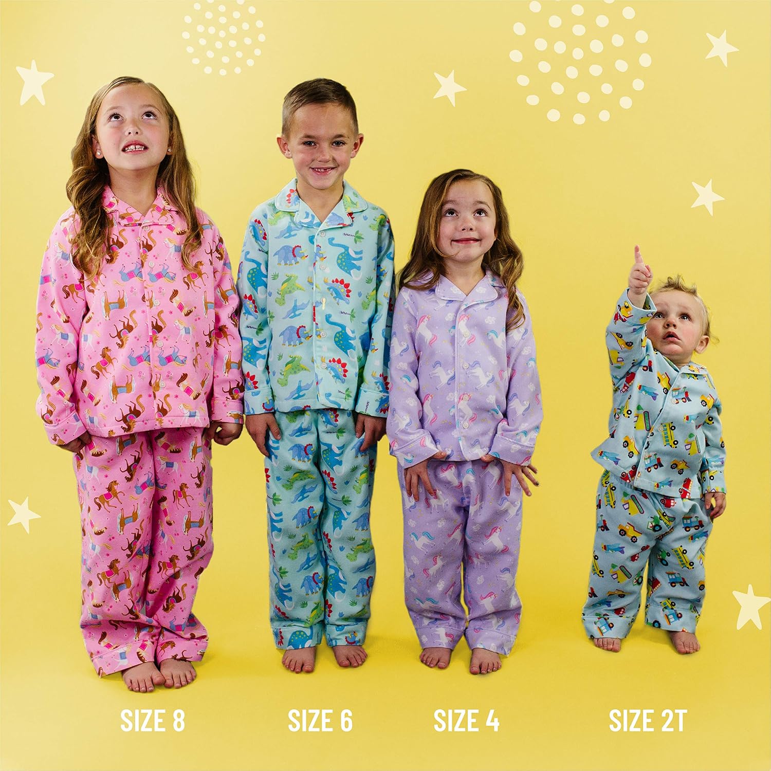 Wildkin Kids 2-Piece Button Down Pajama Set – Soft Flannel Sleepwear for Boys & Girls