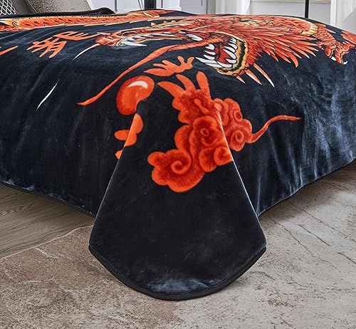 Vista 163 de Chezmoi Collection Manta pesada de una sola capa, 9 libras, estilo coreano, de visón Raschel, gruesa y sedosa, 26.46 oz/m², 85 x 95 pulgadas