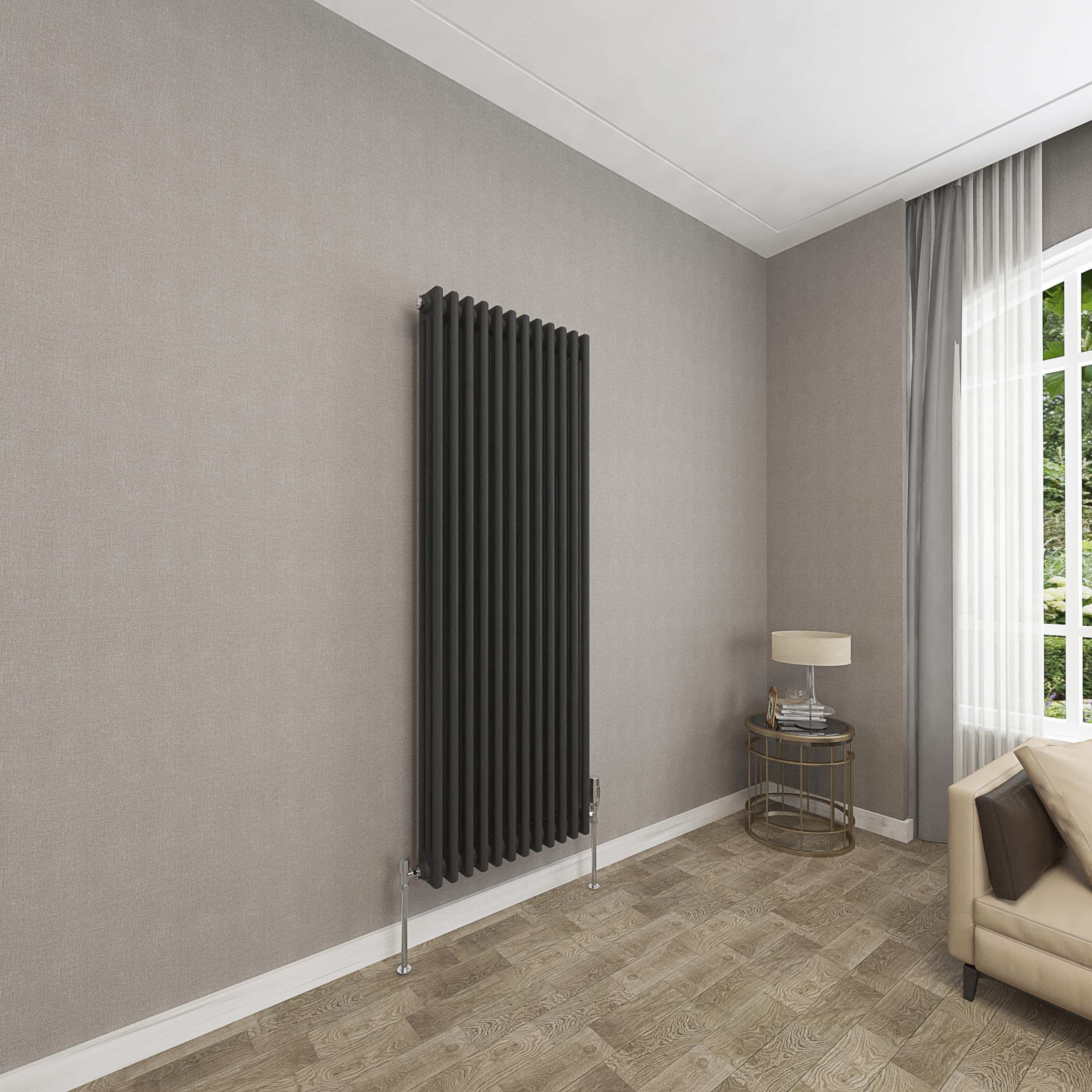 Sky bathroom 1500x560mm Vertical Black Cast Iron 3 Column Radiator Traditional Upright Central Heating Radiator