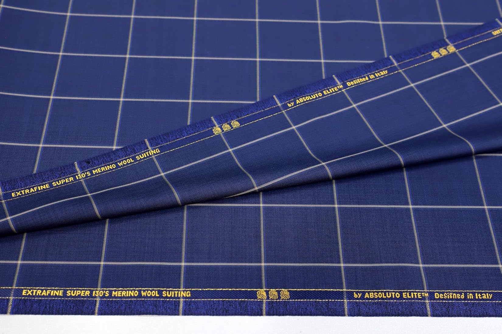 Buy ABSOLUTO super 130's Australian merino wool check suiting