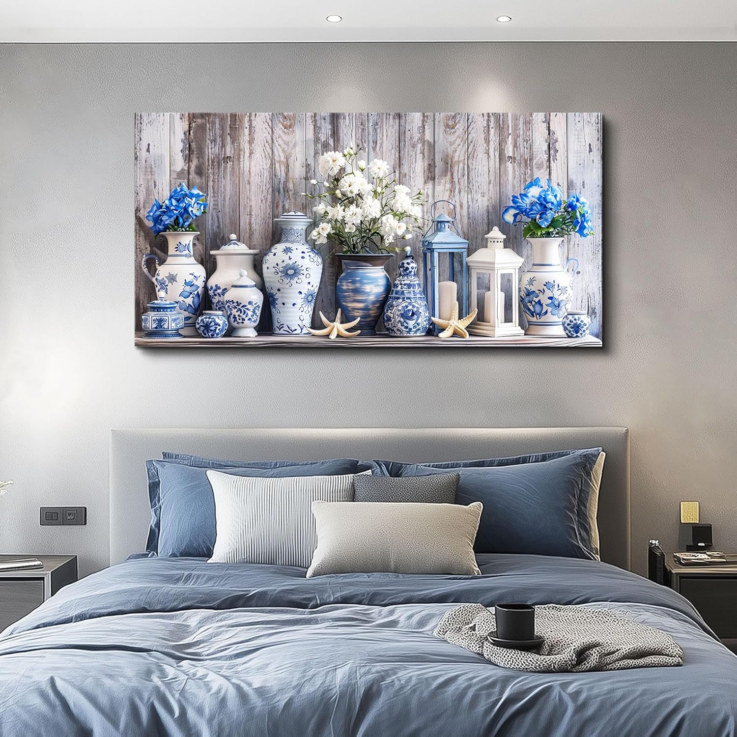 Lapremoly Floral Kitchen Canvas Wall Art Vintage Farmhouse Pictures Wall Decor Modern Abstract Flower in Vase Pictures for Living Room Bedroom Office Artwork Nature Themed Rustic Still Life Decoration - Image 3