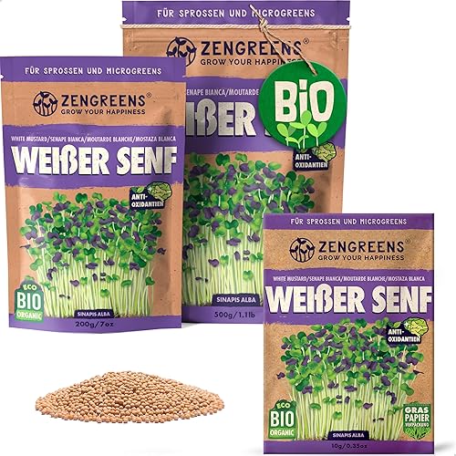 ZenGreens® - Bio Weißer Senf Samen - Wähle zwischen 10g,